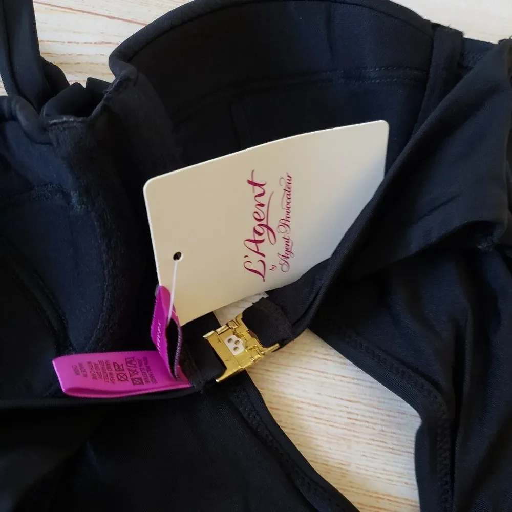 L'Agent by Agent Provocateur Adrina Halter Cutout One-Piece Swimsuit Black XS